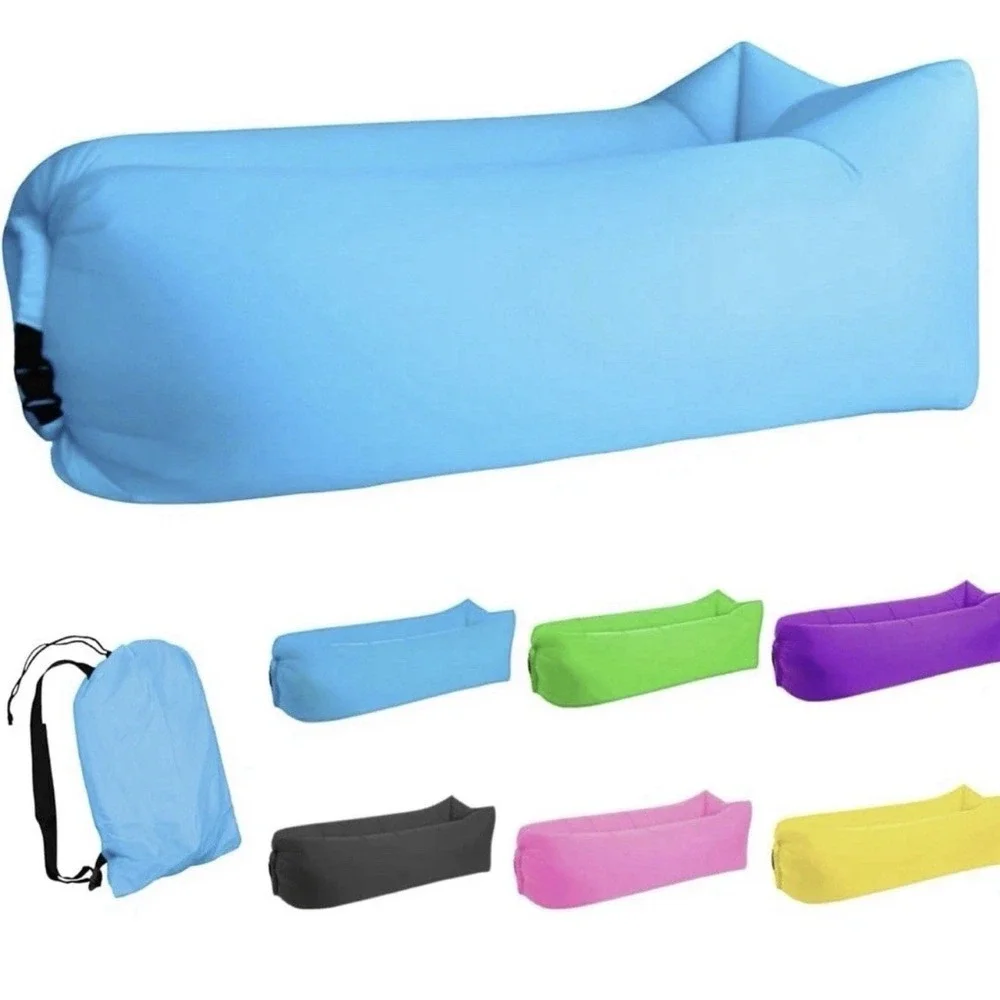 1 Green Inflatable Lounger Air Sofa Hammock, Inflatable Couch Portable Packable